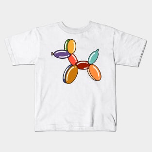 Rainbow Balloon Animal Dog Kids T-Shirt